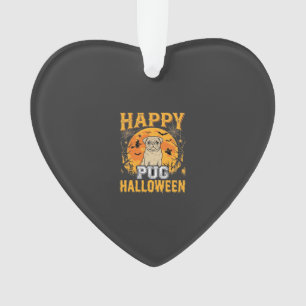 ハッピー・パグ・ハロウィーン・スプーキー・ドッグデザイン1 オーナメント