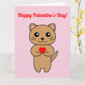 ハッピー パレンティンズ デー！ - ピンクの背景 カード (黄色い花)