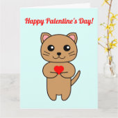 ハッピー パレンティーンズ デー！ - 青い背景のカード カード (黄色い花)