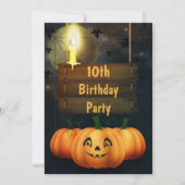 ハッピー・パンプキンズ 10歳の誕生日パーティー 招待状 (正面)