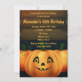 ハッピー・パンプキンズ 10歳の誕生日パーティー 招待状 (裏面)