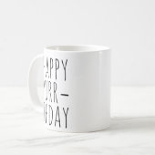 ハッピー・パースデー 誕生日 猫 モチーフ コーヒーマグカップ (正面左)