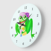 ハッピー·パーティー·カエル ラージ壁時計 (傾斜)
