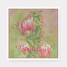 ハッピー パーティー セレブレーション デザート フラワーズ スタンダードランチョンナプキン