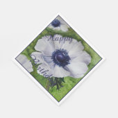 ハッピー パーティー セレブレーション ホワイト アネモネ 花 スタンダードランチョンナプキン (角)