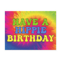 ハッピー・ヒッピー・バースデー タイダイ おしゃれ カラフル 70年代