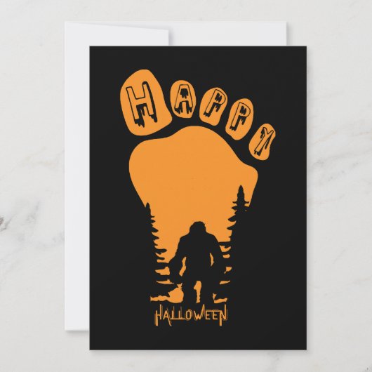 ハッピー ビッグフット ハロウィン 招待状 (正面)