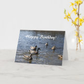 ハッピー·ビッチデー池のアヒル カード (黄色い花)