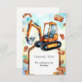 ハッピー ビルダー 建設 誕生日 サンキューカード (正面/裏面)