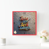 「ハッピー・ビーブのみ」 スクエア壁時計 (ホーム)