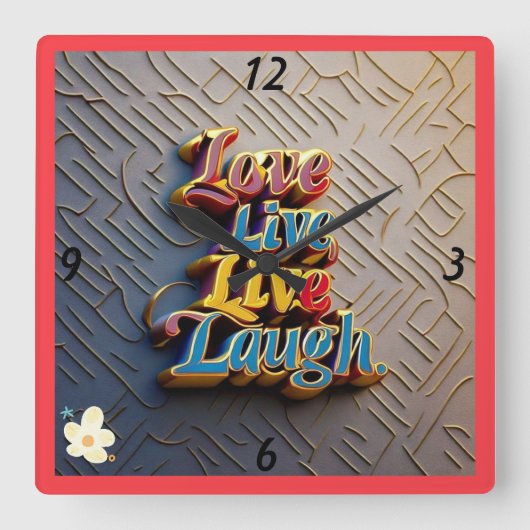 「ハッピー・ビーブのみ」 スクエア壁時計 (正面)