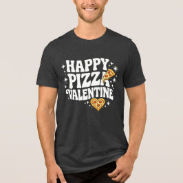 ハッピー・ピザ・バレンタイン・面白いピザ・ラブデザイン トライブレンドTシャツ