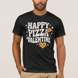 ハッピー・ピザ・バレンタイン・面白いピザ・ラブデザイン Tシャツ