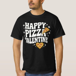ハッピー・ピザ・バレンタイン・面白いピザ・ラブデザイン Tシャツ