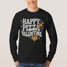 ハッピー・ピザ・バレンタイン・面白いピザ・ラブ・デザイン Tシャツ
