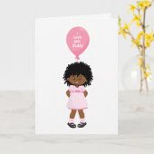 ハッピー・ファザーズデイ ダディ - アフリカ系アメリカ人の女の子 カード (黄色い花)