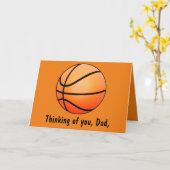 ハッピー・ファザーズ・デイ・ウィズ・バスケット・ボール カード (黄色い花)