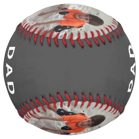 ハッピー・ファザーズ・デイ・カスタムキッズ写真保存 ソフトボール (裏面)