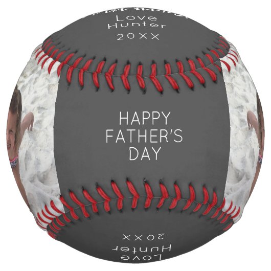 ハッピー・ファザーズ・デイ・カスタムキッズ写真保存 ソフトボール (正面)