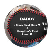 ハッピー・ファザーズ・デイ・カスタム写真、引用文、ネームズ・バ 野球ボール (正面左)