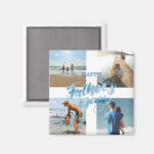 ハッピー・ファザーズ・デイ・カッコいいフォトコラージュ マグネット (正面/裏面)