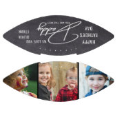 ハッピー·ファザーズ·デイ·パパ3フォトコラージュ·チャルクボード アメリカンフットボール (パネル)