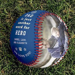 ハッピー・ファザーズ・デイ・パパ・ヒーロー・フォトコラージュ・ネー 野球ボール