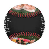 ハッピー・ファザーズ・デイ・ブラック・ファミリーの写真ネームスクリプト 野球ボール (裏面)