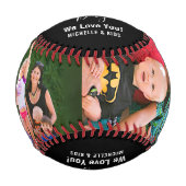 ハッピー・ファザーズ・デイ・ブラック・ファミリーの写真ネームスクリプト 野球ボール (正面)