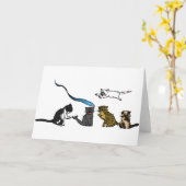 ハッピー・ファザーズ・デイ・子猫・グリーティング・カード カード (黄色い花)