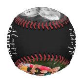 ハッピー・ファザー・デイ・ファミリー写真黒字ネーム脚本 野球ボール (裏面)