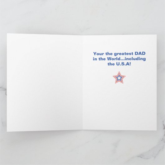 ハッピー・ファーザーの日星とストライプ(8.5x11) カード (内部)