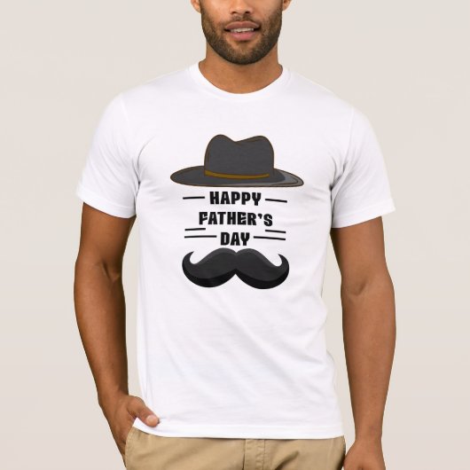 ハッピー・ファーザーズデー 帽子 楽しいデザイン Tシャツ (正面)