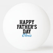 ハッピー・ファーザー・デイ・ブラック&ブルーモノグラムの 卓球ボール (正面)