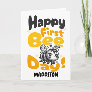 ハッピー ファースト ビー デイ 1歳の誕生日 ハチミツ カード