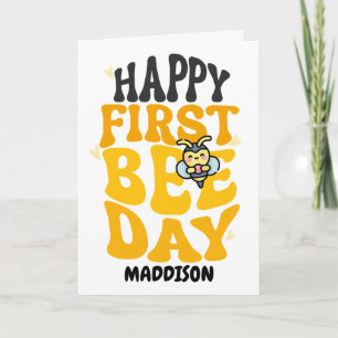 ハッピー ファースト ビー デイ 1歳 誕生日 はちみつ ビー カード