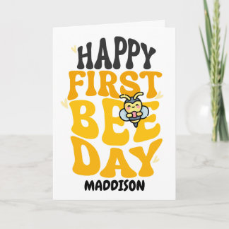 ハッピー ファースト ビー デイ 1歳 誕生日 はちみつ ビー カード