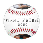 ハッピー・ファースト・ファーザーズ・デイ2写真最高のパパ・エバー 野球ボール (裏面)