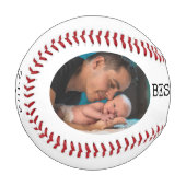 ハッピー・ファースト・ファーザーズ・デイ2写真最高のパパ・エバー 野球ボール (正面左)