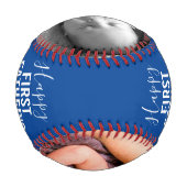 ハッピー・ファースト・ファースト・デイ・ブルー・ベビー2写真名 野球ボール (裏面)