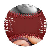 ハッピー・ファースト・ファースト・デイ・レッド・ベビー2写真名 野球ボール (裏面)