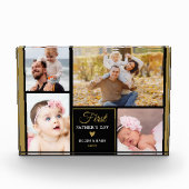 ハッピー·ファースト·ファースト·パザーズ·デイ4写真ブラック&金ゴールド フォトブロック (正面)
