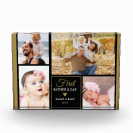 ハッピー·ファースト·ファースト·パザーズ·デイ4写真ブラック&金ゴールド フォトブロック
