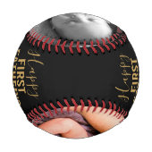 ハッピー・ファースト・ファースト・ファースト・デイ・ブラック・金ゴールド2写真名 野球ボール (裏面)