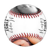 ハッピー・ファースト・ファースト・ファーズ・デイ・ホワイト・ベビー2写真名 野球ボール (裏面)