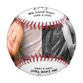 ハッピー・ファースト・ファースト・ファーズ・デイ・ホワイト・ベビー2写真名 野球ボール (正面)