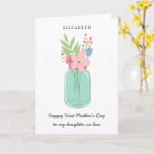 ハッピー・ファースト・マザーズ・デイ・メイスン・ジャー・ドーター・イン・ロー カード (黄色い花)