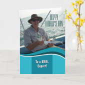 ハッピー・ファーズ・デイ・フィッシャーマン・パーソナライズされたカード カード (黄色い花)