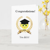 ハッピー フェイス & ライラック 卒業カード カード (黄色い花)