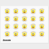 ハッピー フェイス 名入れ ラウンドシール (シート)